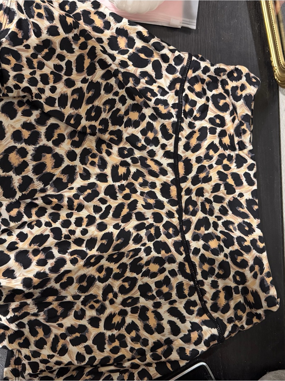 Leopard Print A-Line Skirt in Neutral Tones